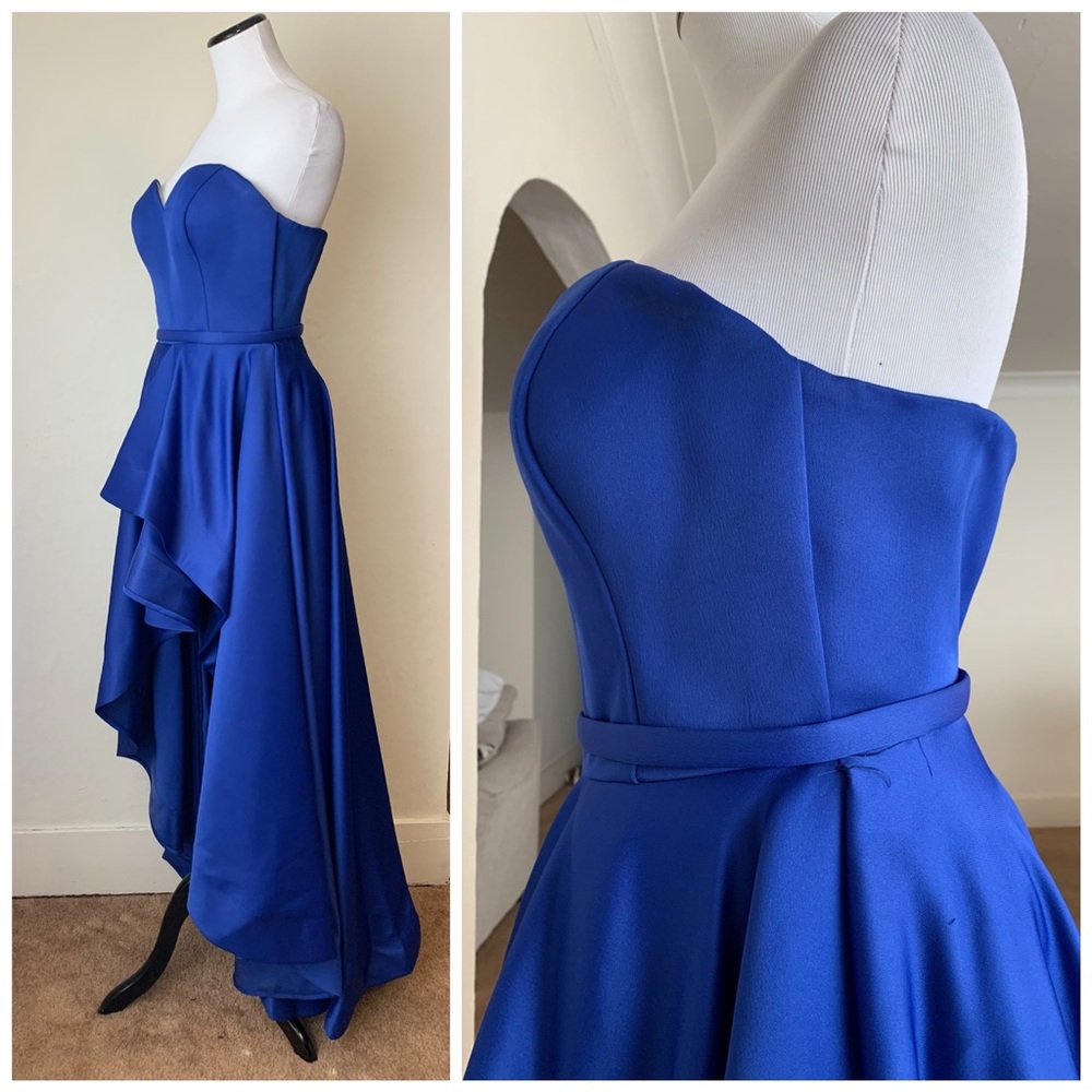 Terani Couture glamour blue high low formal prom dress (see description) - Picture 7 of 15
